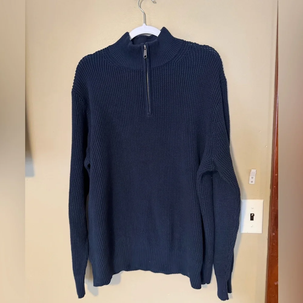 J. Crew Men's Cotton Waffle Knit Half Zip Sweater